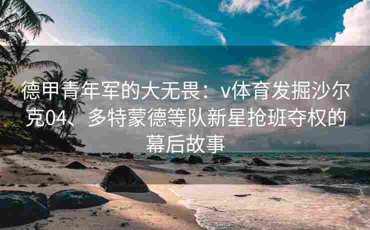 德甲青年军的大无畏：v体育发掘沙尔克04、多特蒙德等队新星抢班夺权的幕后故事